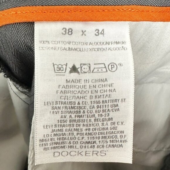 Dockers D3 Mens Dress Pants Grey Trousers Size 38 by 34 Cotton Pockets Minimal - Picture 7 of 12